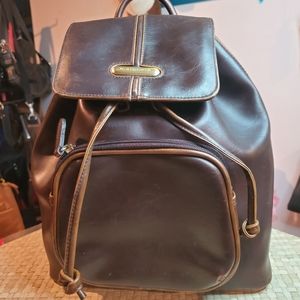 Vintage Liz Clairborne  brown leather backpack